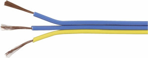 TRU Components 1567055 Litze 3 x 0.14m Blau, Gelb 25m