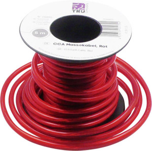 TRU Components 1568965 Massekabel 1 x 2.50m Rot 5m