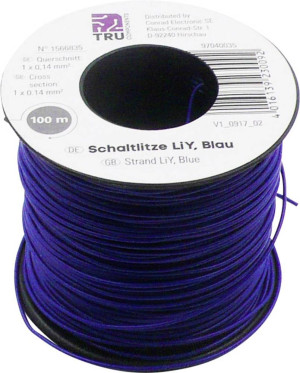 TRU Components 1566835 Litze LiY 1 x 0.14m Blau 100m