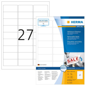 HERMA Universaletiketten 10300 63,5 x 29,6 mm wei