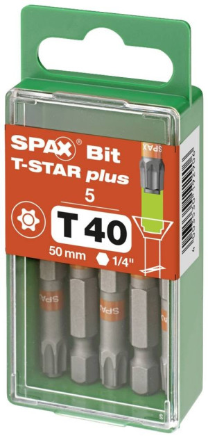 SPAX 5000009193409 Sechsrund-Bit T 40 5St.