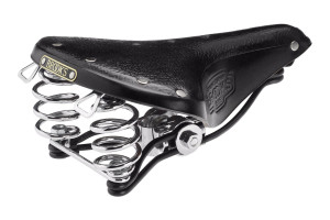 Brooks B66 Men's - Black - Black and Chrome Steel w/ Clamp