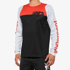 100% 100% - R-CORE Long Sleeve Jersey Black/Racer Red