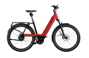 RIESE&MÜLLER Nevo4 GT Vario  625Wh / Kiox 300 /  43cm / Kit comfort / ABS 2.0 / Sella riscaldata / Portapacchi anteriore con borsa / lucchetto a catena in aggiunta / dynamic red metallic