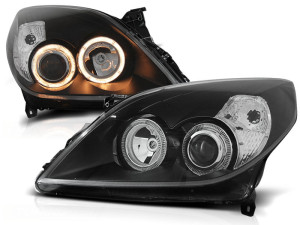 Ajovalot kaksoishalorenkailla OPEL VECTRA C 09 05-08 ANGEL EYES MUSTA