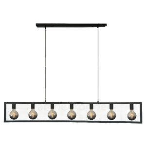 Hanglamp Distesa Mat Zwart 165cm 7 Lichts E27 Fitting
