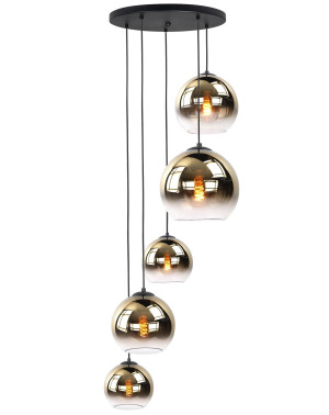 Hanglamp Fantasy Globe Gold Glas 5Lichts 160cm