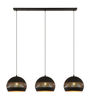 Freelight Hanglamp Globo Zwart - Goud 3 Lichts E27