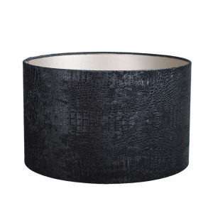Lampenkap Cilinder Short Croco Velvet Black Ø 30cm