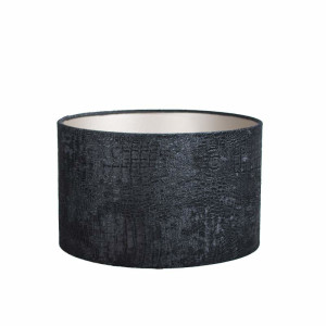 Lampenkap Cilinder Short Croco Velvet Black Ø 25cm