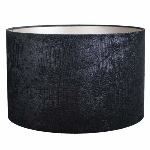 Lampenkap Cilinder Short Croco Velvet Black Ø 40cm