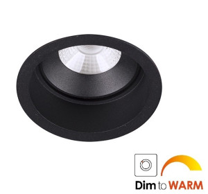 Inbouwspot Rond Mat Zwart 6.5Watt Led IP44 DTW