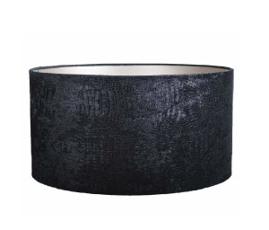 Lampenkap Cilinder Wide Croco Velvet Black 50 x 26cm