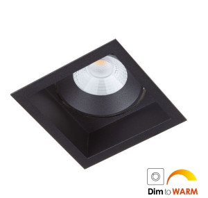 Inbouwspot Vierkant Zwart 6.5 Watt IP44 Dim To Warm