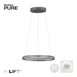 Neuhaus PURE-MOTO-E-LOOP Hanglamp E-Lift Grey Ø 70cm incl. Afstandsbediening