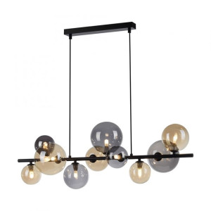Hanglamp Popsicle Zwart - Smoke Amber Glas 85cm