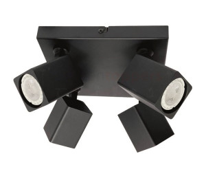 Spot Quadro Zwart GU10 4-Lichts