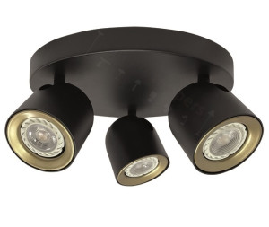 Freelight Spot Solare Zwart - Goud GU10 3 Lichts