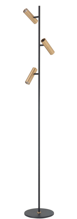 Highlight Vloerlamp Trend Zwart/ Goud 3 lichts 158cm mini GU10