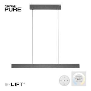 Hanglamp PURE E-MOTION Grey e-LIFT 120cm incl. Remote