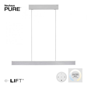 Hanglamp PURE E-MOTION Aluminium e-LIFT 120cm incl. Remote