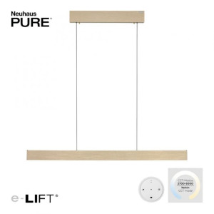 Hanglamp PURE E-MOTION Gold e-LIFT 120cm incl. Remote