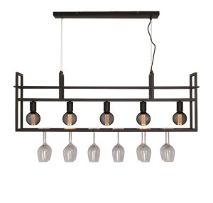 Freelight Hanglamp Barista Zwart 120cm 5 Lichts E27