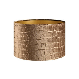 Lampenkap Cilinder Short Croco Velvet Brons Goud Ø 25cm