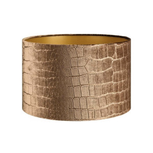 Lampenkap Cilinder Short Croco Velvet Brons Goud Ø 30cm