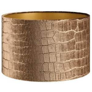 Lampenkap Cilinder Short Croco Velvet Brons Goud Ø 45cm