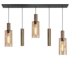 Highlight Hanglamp Perugia Black Bronze Amber 3 x E27 + 2 x GU-10 L 120cm