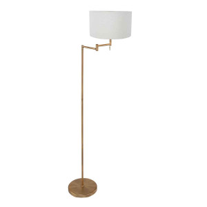 Vloerlamp Bella Brons Lampenkap Ø 30cm Wit E27 Fitting 3871BR
