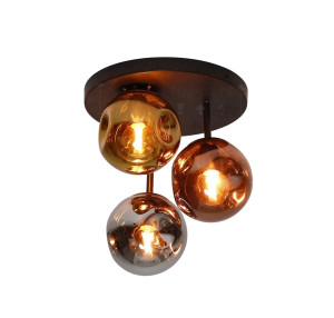 Plafondlamp Stellar Goud Koper Chroom 3 Lichts Ø 30cm