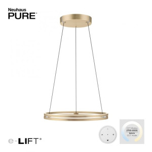 Neuhaus PURE-MOTO-E-LOOP Hanglamp E-Lift Gold Ø 70cm incl. Afstandsbediening
