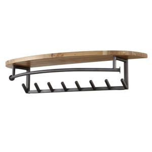 Kapstok Round 8 haken & Hoedenplank Acaciahout L 100cm