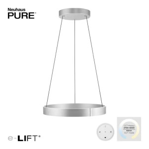 Hanglamp PURE®-E-CLIPSE e-Lift Aluminium Ø 70cm incl. Remote