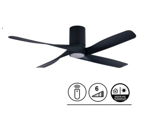 Plafondventilator Riviera Zwart 12Watt Led Ø 132cm Incl. Afstandsbediening