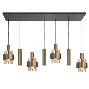 Highlight Hanglamp Marrone Brons/Amber 7-lichts