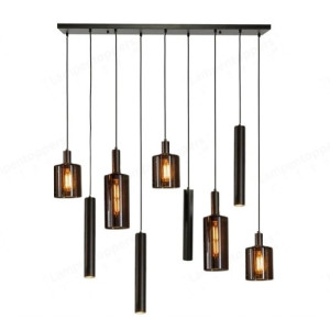 Hanglamp Sepiora 5+4-lichts Sienna Bruin
