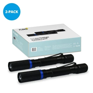 Militaire Pen Zaklamp Zwart Led Aluminium 2-pack