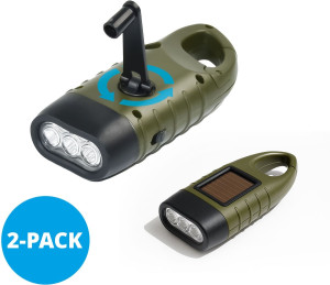 Solar Survival Zaklamp Led Dynamo Opwindbaar 2-pack