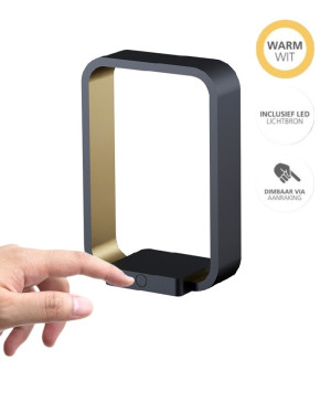 Artdelight Tafellamp Modesto Zwart-Goud 20 cm 3-Step Dimmer