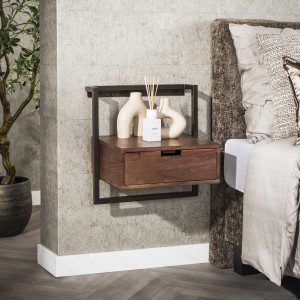 Nachtkastje Air Solid Massief Acacia Bruin 1 Lade