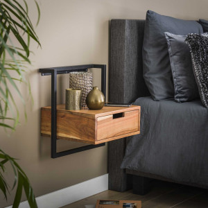 Nachtkastje Air Solid Massief Acacia Naturel 1 Lade
