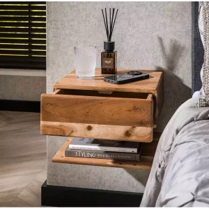 Nachtkastje Shelve Massief Acacia 1 Lade