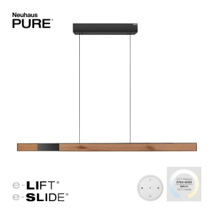 Hanglamp PURE MOTO-RISE e-Slide & e-Lift Black Wood incl. Remote