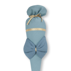 crêpes suzette crêpes suzette Schultüte aus Stoff | Schleifentüte Aquamarin Taubenblau | Schultüte mit Namen