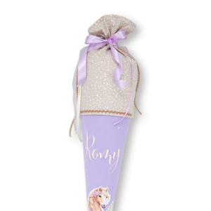 crêpes suzette Flauschischultüte mit Pony-Motiv | Schultüte mit Namen