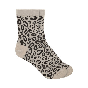 Wojas Béžovo-Hnedé Vysoké Ponožky S Leopardím Vzorom