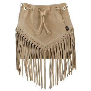 Wojas Béžová Dámska Kabelka Boho So Strapcami